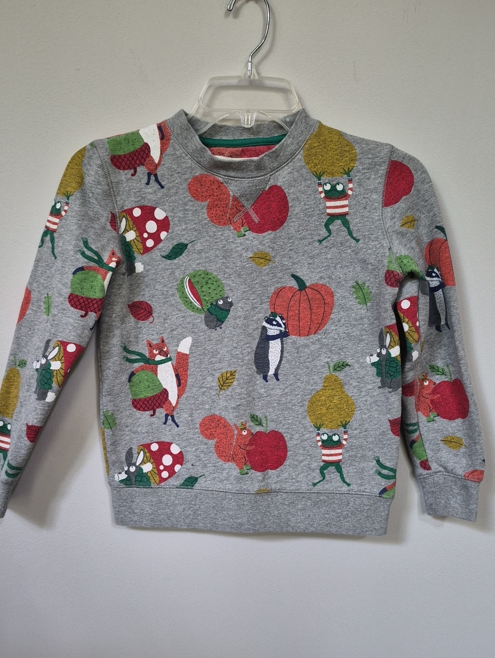 Mini Boden Sweatshirt 8Y Forest Friends Fleece Cute Cuddly Creatures Girl/boy